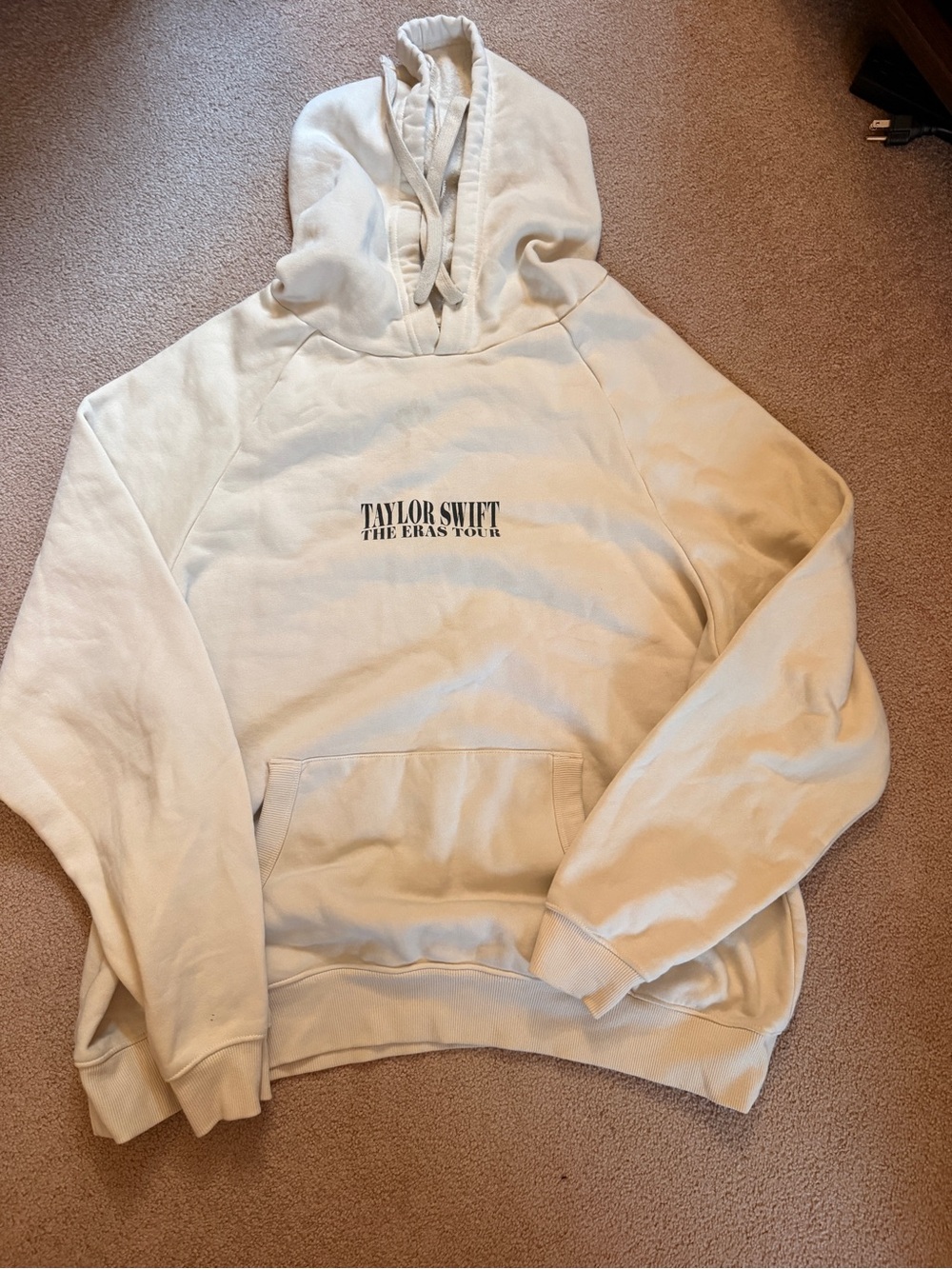 Taylor Swift Cream Zip-Up Sweater with Black Logo